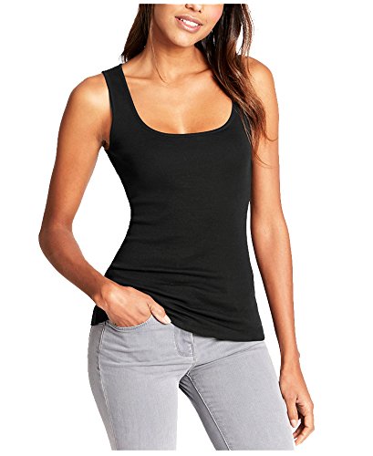 Glamorstar Women's Tank Tops Stretch Round Neck Workout Exercise Yoga Vest Camisole
