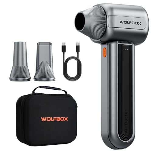 WOLFBOX MF400 Cordless Leaf Blower Wireless, 453 W Brushless Motor, 72 m/s Airflow, 3 Cleaning Modes, Lightweight Battery Blower for Garden, Car, Workshop