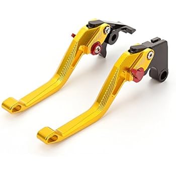 FXCNC Racing Billet Short 5D Rhombus Hollow Adjustable Brake Clutch Levers fit for Kawasaki KLR250 1991-2008, KLR650 1987-2007