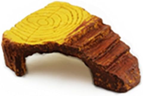 Aomeiter Tree Stump Tortoise Basking Ramp Step Ledge and Cave Hide-Out Medium Aquarium Resin-Small