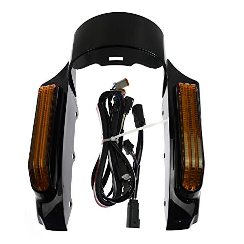 REBACKER Motorcycle Rear Fender Fascia LED Light For Harley Touring Road Glide Street Glide Electra Glide Road King Ultra Limited 14-2019 Gloss Black