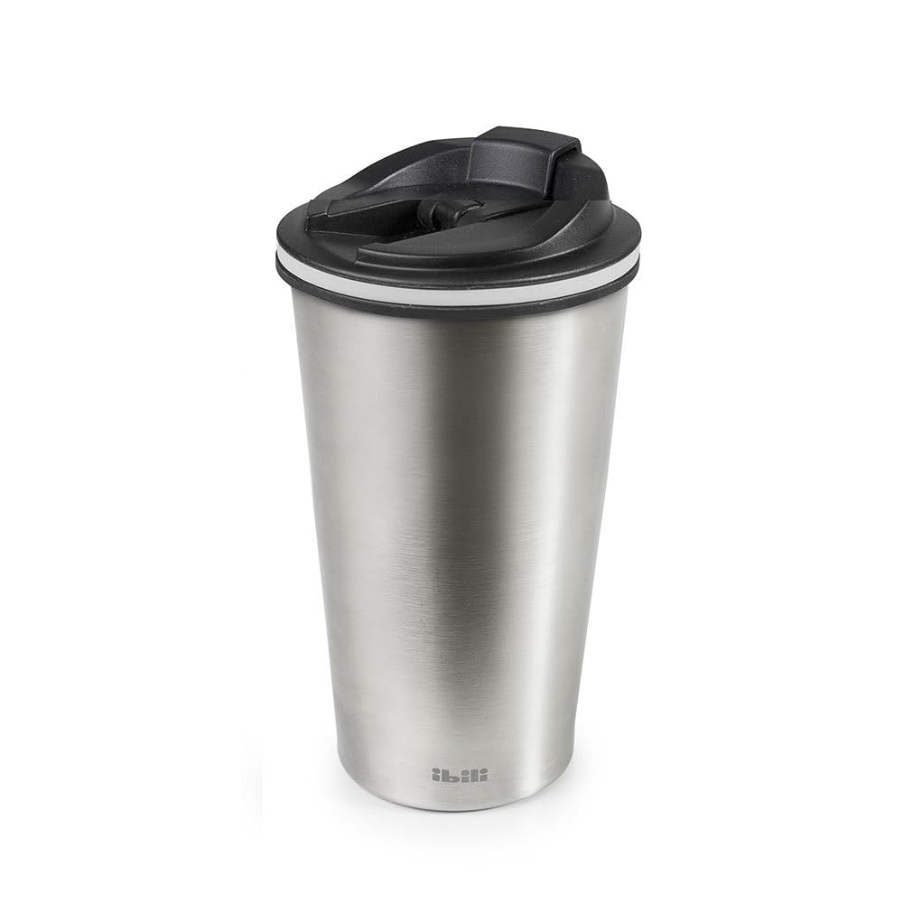 IBILI Thermos Flask, Satin, 410 ml, Stainless Steel, Double Wall, Reusable, Coffee Cup