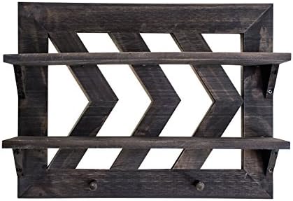 Rustic Wall Mounted Chevron Design Shelf By SoCal Buttercup –Large Wooden Organizer Storage Shelf –Ideal For Bathroom, Bedroom, Kitchen &amp;Living Room –Available In Rustic Or White