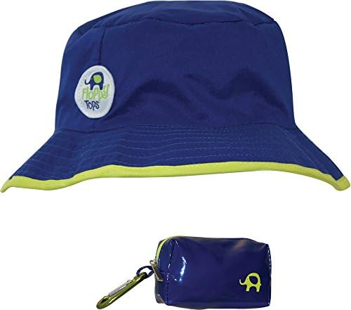 Floppy Tops Ultra Compact Reversible Sun and Rain Hat (Blue/Bright Yellow)