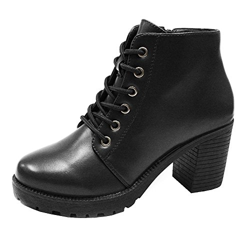Ankle Boots For Women Trends Snj Womens Lace Up Chunky