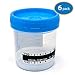 Sterile Urine Specimen Collection Cups with Temperature Strip and Lid, 90ml (6 Pack)