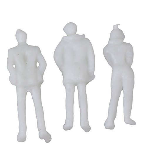 BQLZR White Unpainted Architectural 1:100 Scale Model Figures Pack of 100