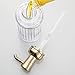 mDesign Fluted Plastic Refillable Liquid Soap Dispenser Pump Bottle for Bathroom Vanity Countertop, Kitchen Sink - Holds Hand Soap, Dish Soap, Hand Sanitizer, Essential Oil - 2 Pack - Clear/Soft Brass