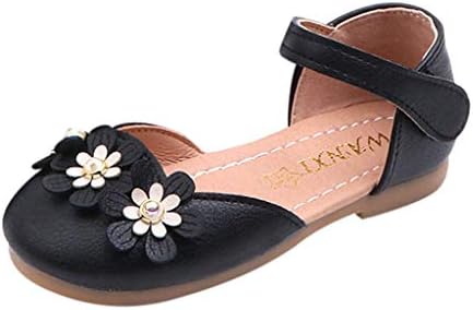 Sansee Toddler Infant Kids Pricness Shoes Flower Leather Light Fashion Baby Shoes Spring Summer Walking Casual Single Shoes （3.5-6Years）
