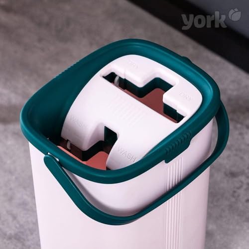 Mop Set - Mobile Phone | Flat Swivel with Two Chamber Turkey Bucket | Mop with Shrink Function | Dry Cleaning | Suitable for All Floors | Wiper Set