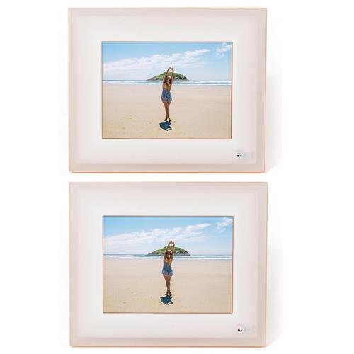Aura Frames 2x 9.7" High Resolution LED Digital Photo Frame, Ivory Rosegold