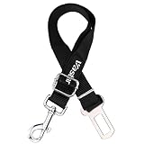 Vastar Adjustable Pet Dog Cat Safety Leads Car Vehicle Seat Belt Harness Seatbelt, Made from Nylon Fabric, Black