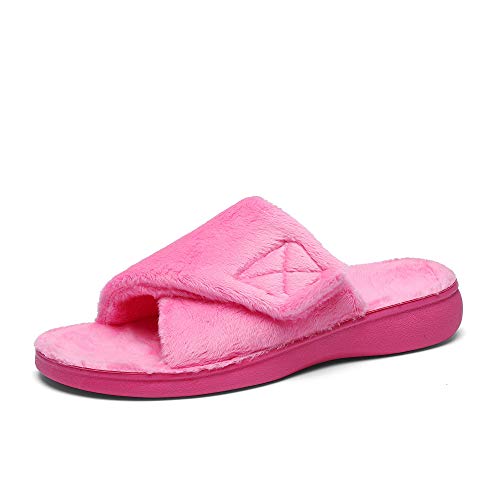Sollbeam Fuzzy House Slippers With Arch Support Orthotic Heel Cup