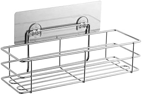 Egab Stainless Steel Multi Purpose Bathroom - Shelf - Rack - Kitchen Shelf Magic Sticker (25 x 11.5 x 13.6 cm)