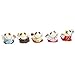 W Set of 5 Japanese Maneki Neko Lucky Cat Figurines Cute Smiley Waving Upright Lucky Fortune Cat