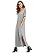 MakeMeChic Women's Casual Loose Pocket Long Dress Short Sleeve Split Maxi Dress