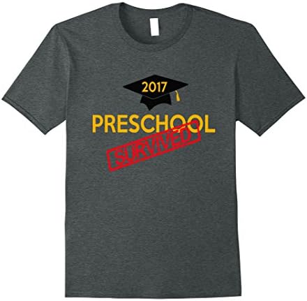 Mens Class of 2017 PreSchool Survived Nailed It Graduation Shirt Large Dark Heather