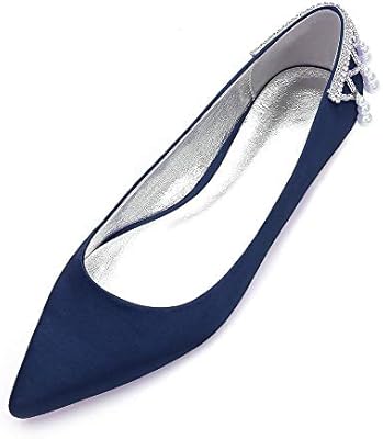 navy blue peep toe flats