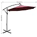 ABCCANOPY 10 FT Solar Powered LED Patio Outdoor Umbrella Hanging Umbrella Cantilever Umbrella Offset Umbrella Easy Open Lift 360 Degree Rotation with 32 LED Lights (Burgundy)