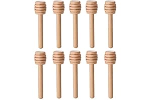 LASSUM 10 Pieces 3 Inch Wood Honey Dippers Sticks, Mini Honey Dipper Stick for Honey Jar Dispense Drizzle Honey