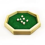 Heavy Duty 12 Inch Octagonal Wooden Dice Tray with