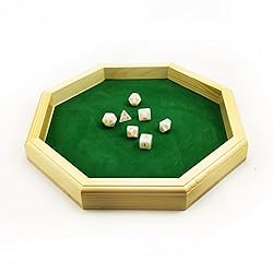 Heavy Duty 12 Inch Octagonal Wooden Dice Tray with