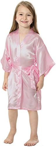 JOYTTON Kids' Satin Rayon Kimono Robe Bathrobe for Spa Party Wedding Birthday
