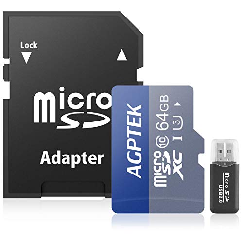 AGPTEK 64GB Micro SD Card UHS-I U3 with Card Reader, Compatible with AGPTEK Mp3 Player