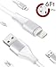 Zeuste [3-Pack Silver 6Ft] iPhone Charger High Speed Data Transfer Sync Lightning Charging Cable for iPhone 6S 6 5s 5c IPOD TOUCH 5 NANO 7 IPAD MINI, Compatible with iOS 9