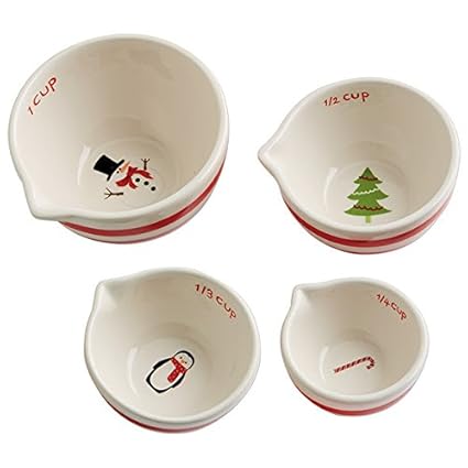 Buy Santa Stripes Ceramic Measuring Cups Set Of 4 Online At Low Prices In India Amazon In
