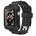 VORI Compatible with Watch Band 44mm, Rugged Protective Case with Sport Silicone Strap Bands Shock-Proof and Shatter-Resistant Case for iWatch Series 4 Edition 44mm Men Women 2018 Release, Black