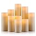 Onlyhome Flameless Candles, Battery Operated Real Wax Pillar LED Candle, Ivory Color, Set of 9 (D 2.2