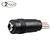 Conwork 2-Pack 5.5mm x 2.1mm DC Power Plug Male to Mini USB Male Charger Adapter Connector for Mobile Phone Multimedia Speaker