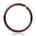 Ruifan 18G Round Ends Stainless Steel Body Jewelry Piercing Nose Hoop Ring 6mm 3PCS (Mix Color 2#)