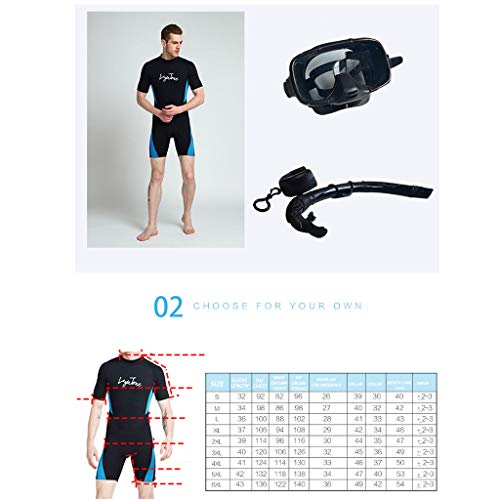 Iusun Men 's One Piece Wetsuit 3MM Bodysuit Splice Swimwear Super Stretch UV Protection Perfect for Swimming/Scuba Diving/Snorkeling/Surfing - Thumbnail 6