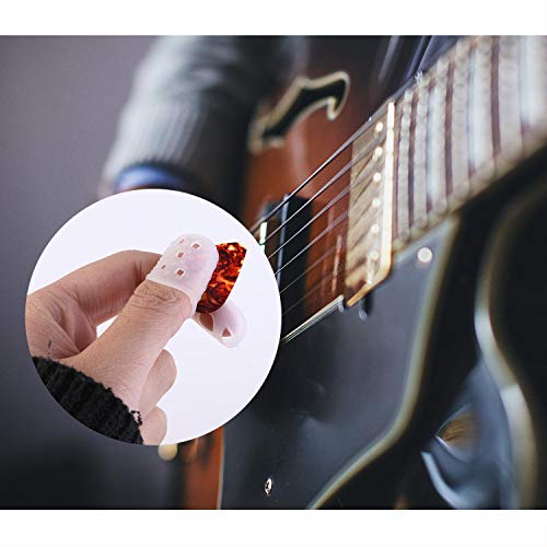 Guitar Silicone Finger Protector,Thumb Finger Picks,Guitar Sets for Acoustic Guitar Ukulele Kalimba Starter and Other String Instrument