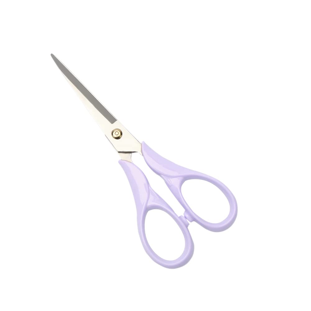 6.5" Office Scissors Purple Craft Scissors Round Body All Purpose Shears Professional Tailor Dressmaker Fabric Shears (Purple Scissors)