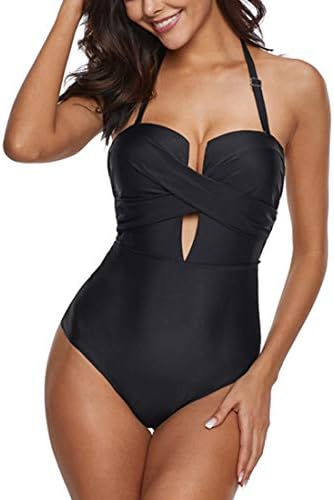 Belgius Women One Piece Swimsuit Halter Push Up High Waist Monokinis Tummy Control Bathing Suit