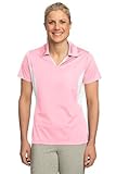 Sport-Tek Women's Side Blocked Micropique Sport Wick Polo XXL Light Pink/White