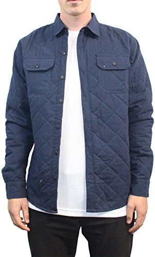 Ocean Current Iceland Quilted Button Down Jacket (Medium,Navy)
