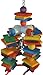 Super Bird Creations - SB440 4 Way Play Bird Toy - Colorful Wooden Blocks, Ringing Bell, and Bird Swing - Perfect Chew Toys for Mini Macaws, Parrots and African Greys - Ideal for Large Birds
