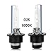 D2S 8000K HID Xenon Headlight Replacement Bulbs 35W High And Low Beam ZRSJ Car Headlights - Pack of 2 (8000k, D2S)
