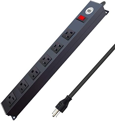 6-Outlet Metallic Energy Strip, 6ft Lengthy Extension Wire Heavy Obligation Surge Protector for Backyard Kitchen Workplace College Industrial Workshop Industrial Dwelling ETL Licensed and Listed Socket