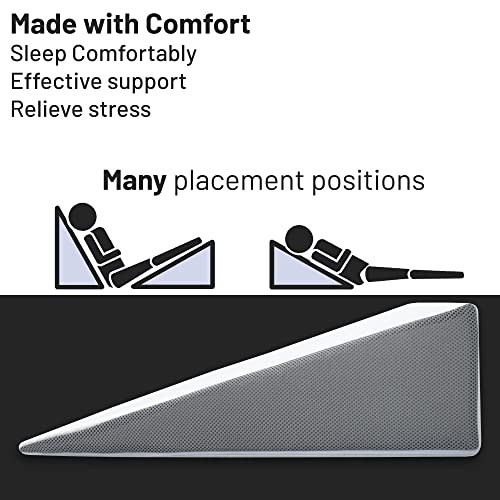 Greaton, 24Inch Bed Wedge Pillow with High Density Foam, Stylish Chic