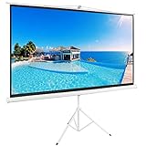 ShowMaven 100" 16:9 HD Adjustable Tripod Projector Projection Screen Pull Up Foldable Stand