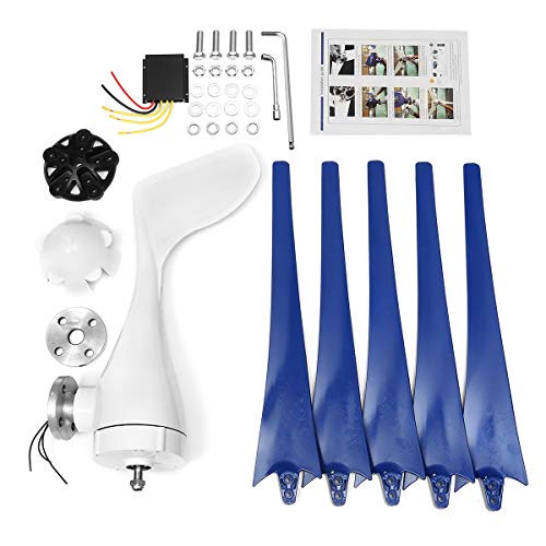 ZUINIUBI 1200W Wind Turbine Generator 12V/24V 3/5 Blades with Charge Controller Wind Generator Kit