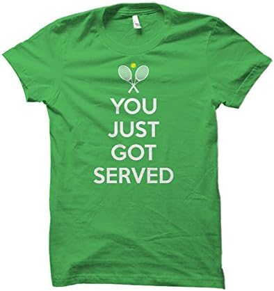 Tennis You Just Got Served Dryblend 50/50 Adult T-Shirt (Small, Electric Green)