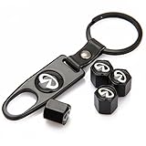 CzlpV Black Car Wheel Tire Valve Caps Tyre Stem Air Caps Keychain Styling For Infiniti