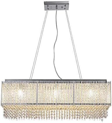 Arteolamp 8 Light Rectangular Alumimum Bar Spiral Shade Crystal Inside Foyer Chandelier Pendant 32"