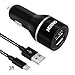 ONSON Car Charger,24W 4.8A Rapid Dual Port USB Car Charger Adapter +3FT Apple Lightning Cable Charging Cord for iPhone 7/7 Plus,6/6S/6 Plus/6S Plus,5S/5,iPad,iPod Nano 7(Black)